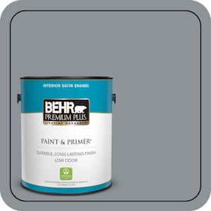 1 gal. #PPU18-04 Dark Pewter Satin Enamel Low Odor Interior Paint & Primer