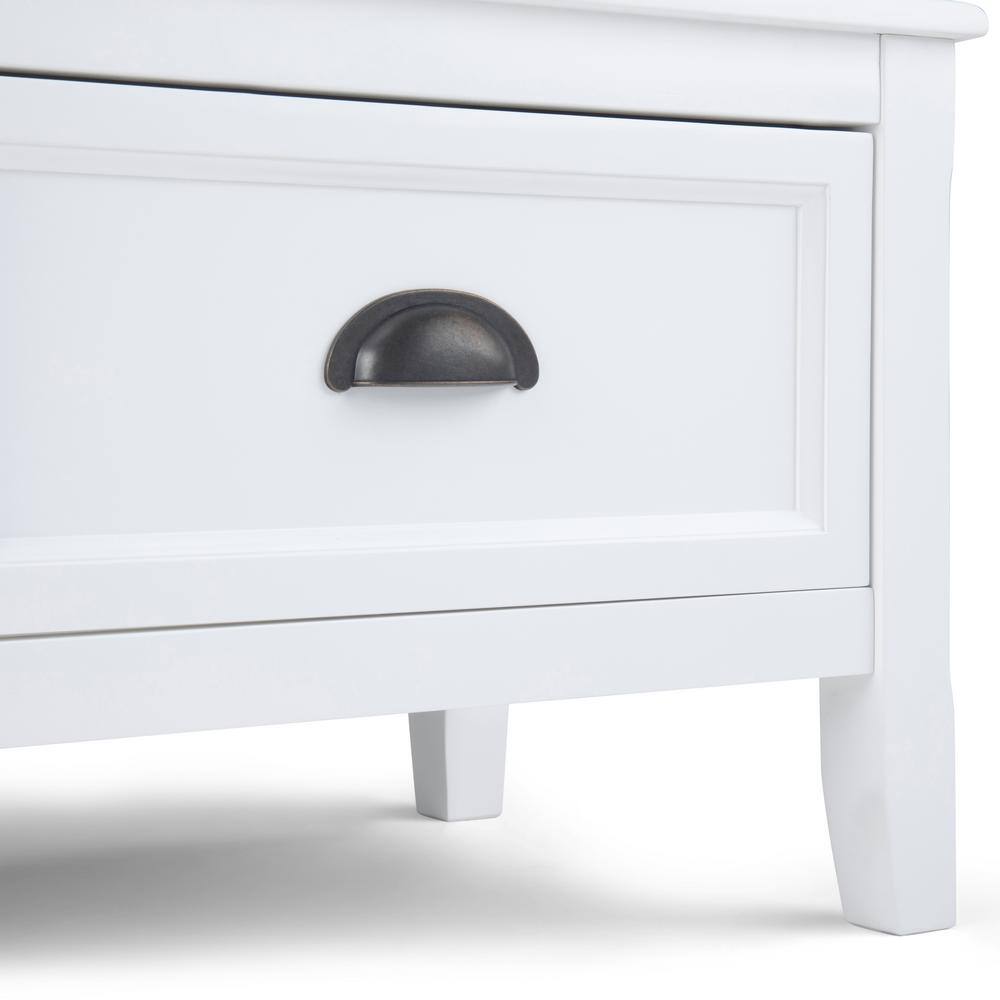 Burlington Solid Pine 42" White Entryway Bench with Storage Drawers