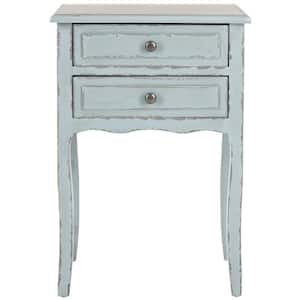 Lori Rustic Blue Storage End Table