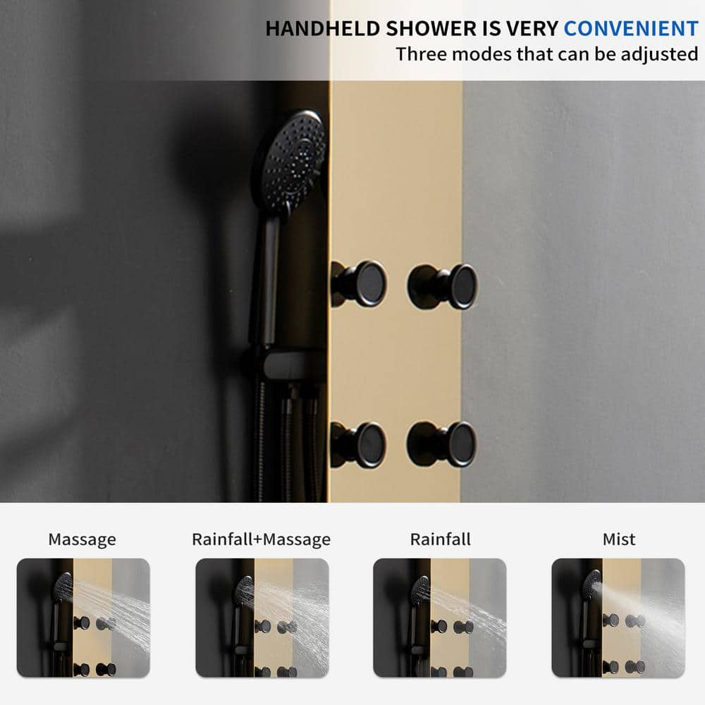 Black Gold 60.55'' Shower Panel with Adjustable Shower Head