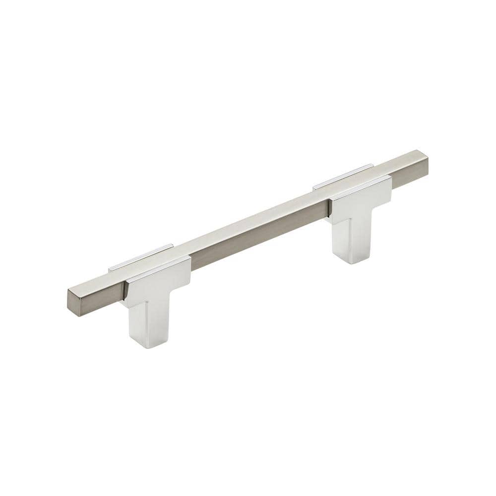 Urbanite 3-3/4 in. (96mm) Modern Polished Chrome/Satin Nickel Bar Cabinet P