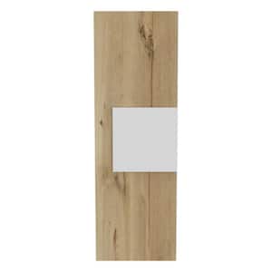 12.56 in. W x 38.46 in. H Rectangular Light Oak/White Surface Mount Medicine Cabinet without Mirror 1-Door 3 Shelves