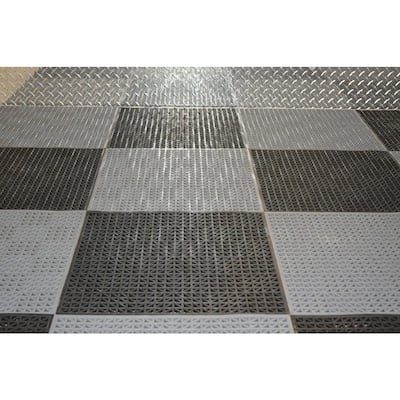 Swisstrax 12 in. W x 12 in. L Jet Black Diamondtrax Home Polypropylene  Commercial Garage Flooring (10-Tile/Pack) (10 sq. ft.) HOME-DMD-JB-10PK -  The Home Depot