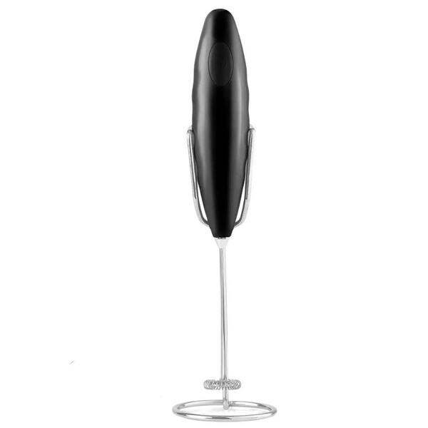 Zulay Kitchen Double Whisk Milk Frother Handheld Mixer High Powered Frother  For Coffee - Black