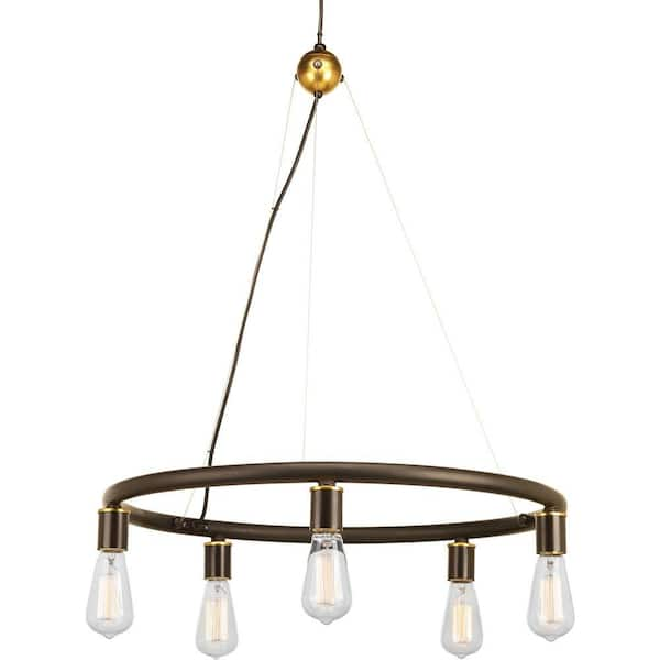 Progress Lighting Swing 5-Light Antique Bronze Chandelier