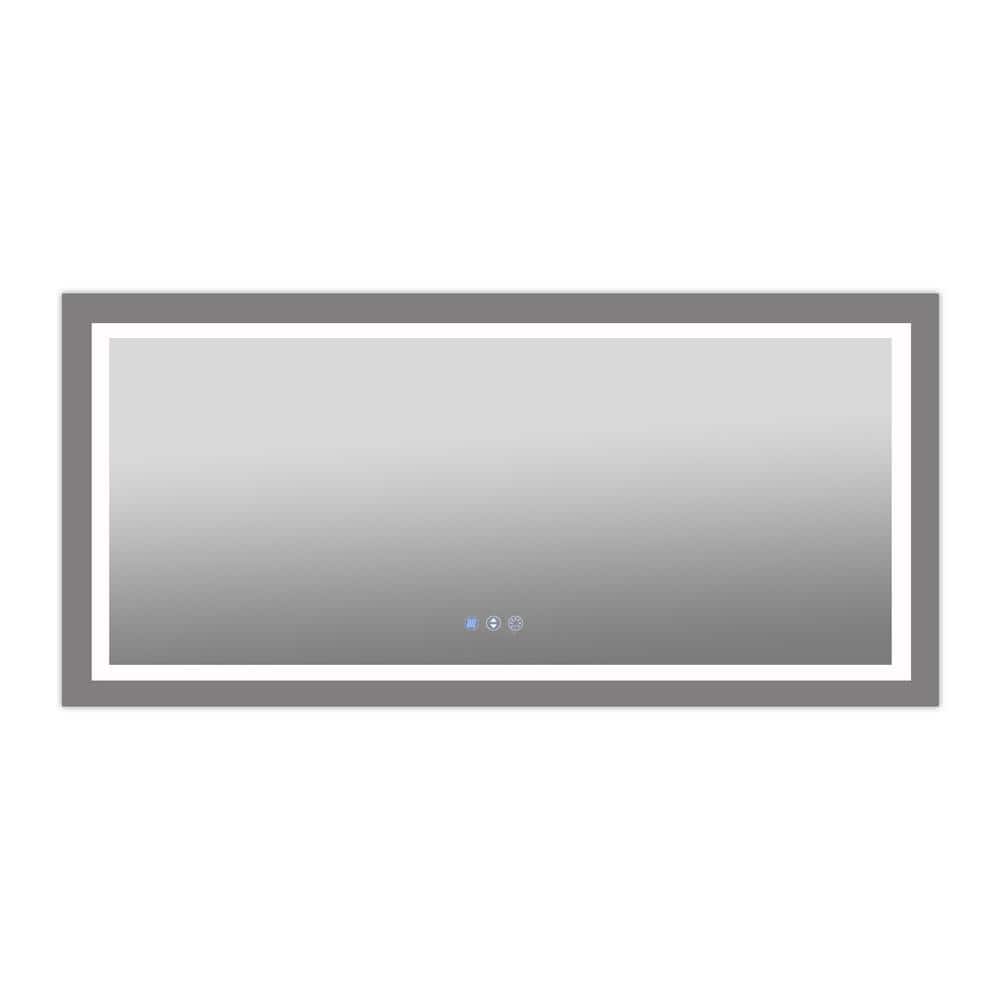 72 in. W x 36 in. H LED Large Rectangular Frameless Anti-Fog Wall Mounted B