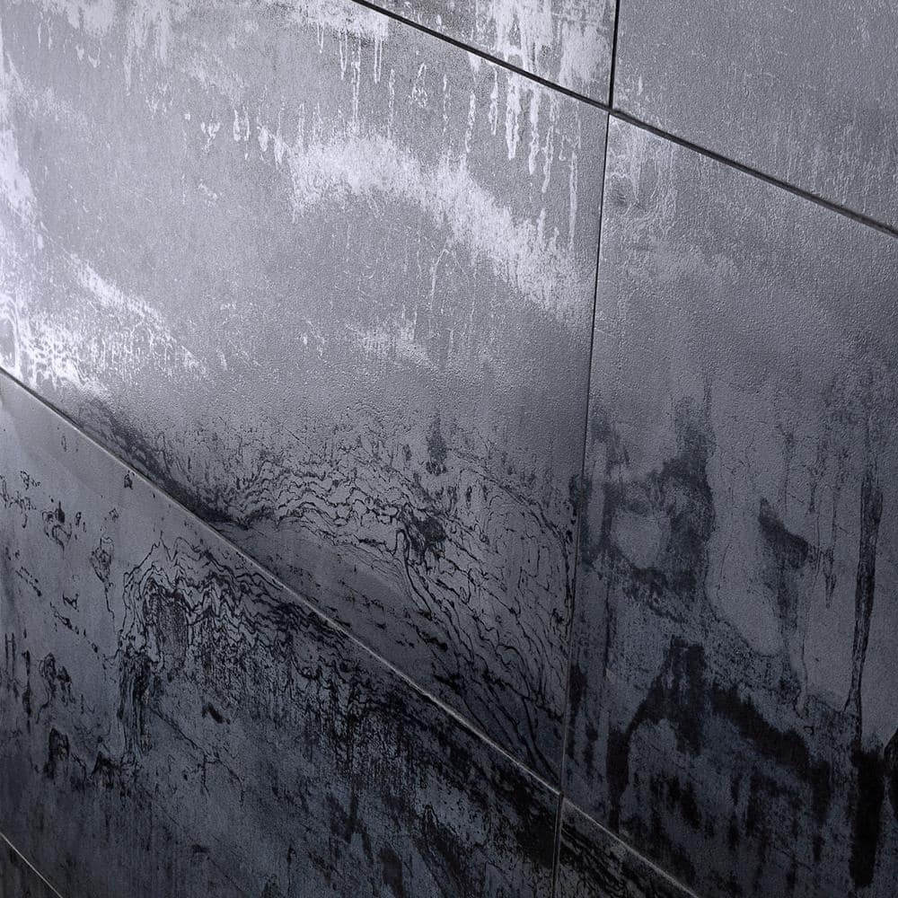Large Dark Gray Matte Porcelain Rectified Floor and Wall Tile