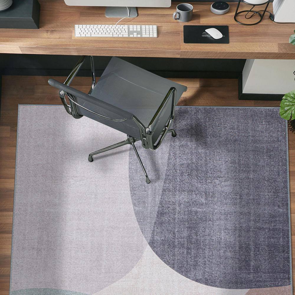 Contemporary Multicolor Geometric Flat Woven Machine Washable Rug