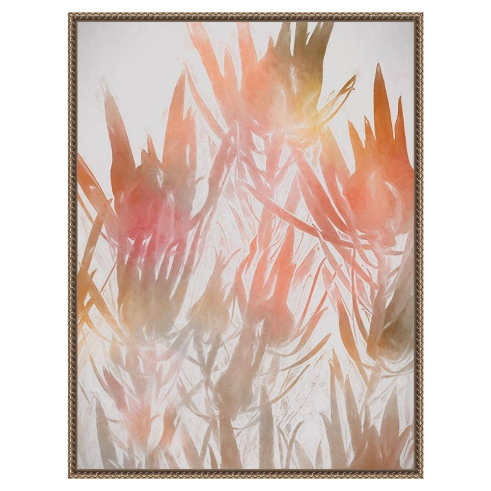 Beaded Gold Framed Abstract Botanic Canvas Wall Art 23 x 30