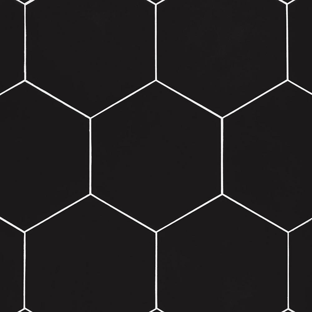 Ivy Hill Tile Master Hex Black 102 In X 114 In Matte Porcelain Floor And Wall Tile 1076 Sq 8226