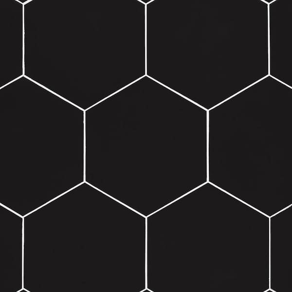 Ivy Hill Tile Master Hex Black 10.2 in. x 11.4 in. Matte Porcelain Floor and Wall Tile (10.76 sq. ft. / Case)