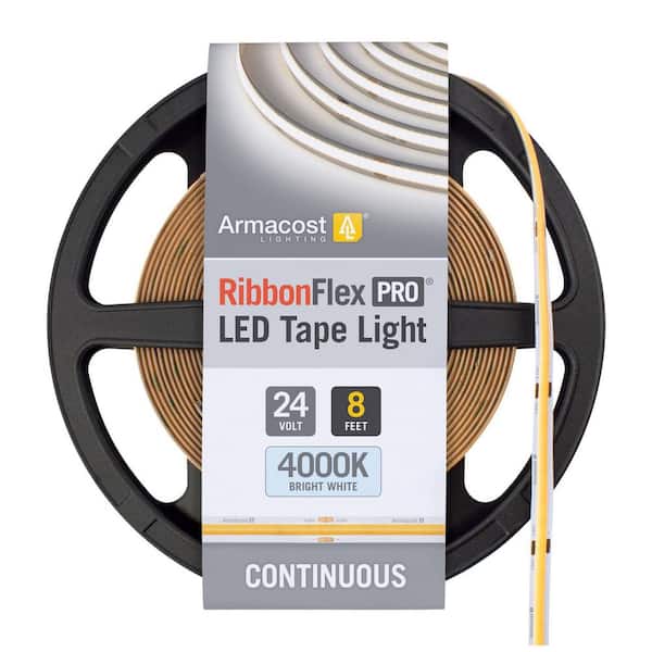 Armacost Lighting RibbonFlex Pro 24-Volt White COB LED Strip Light Tape 4000K 8 ft. (2.5m)
