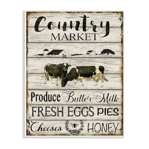 10 in. x 15 in. "Farmhouse Planked Look Country Market Sign" by Jean Plout Wood Wall Art