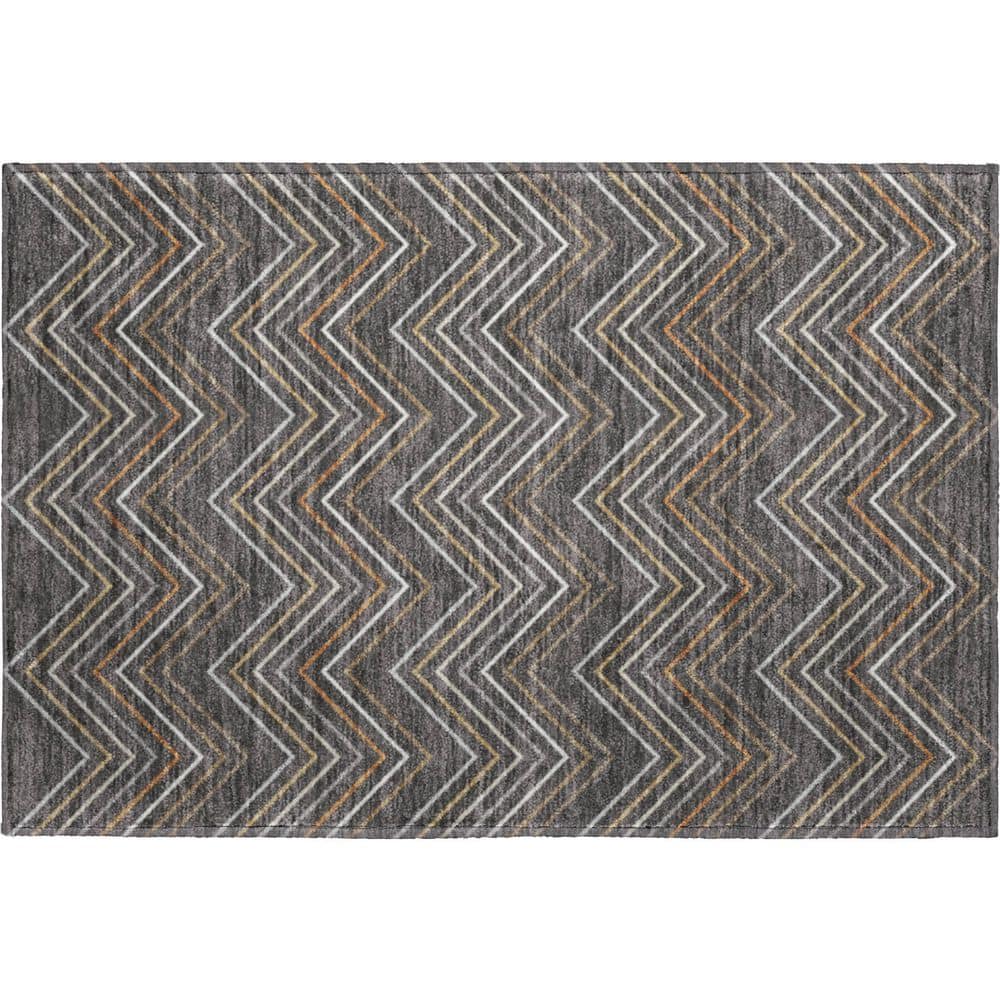 Mayfield Premium Machine Washable Abstract AMF2392 Charcoal 2 ft. x 3 ft. Accent Rug price history on PriceWatchPro