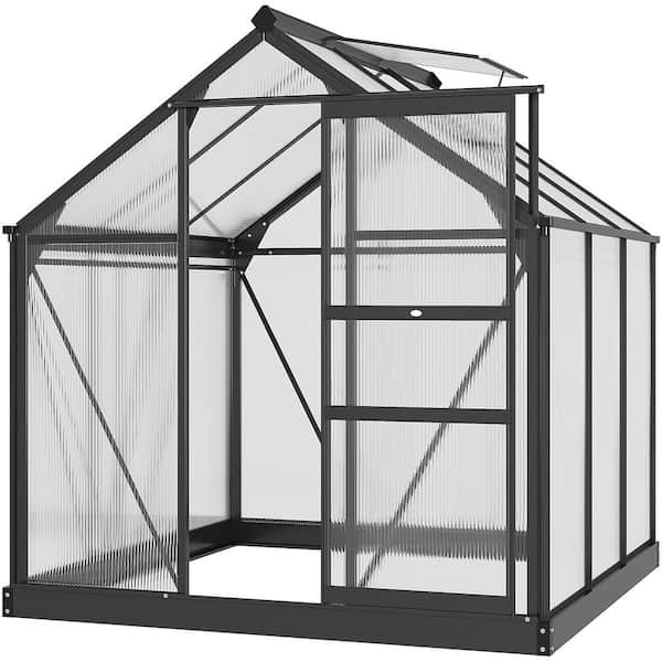 74.75 in. W x 75.5 in. D x 79.25 in. H Heavy-Duty Gray Greenhouse