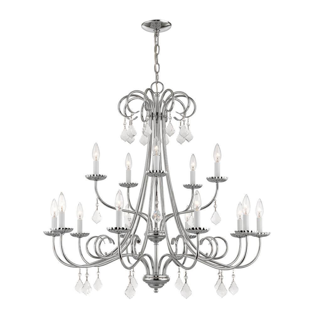 Daphne 15-Light Polished Chrome Crystal Chandelier