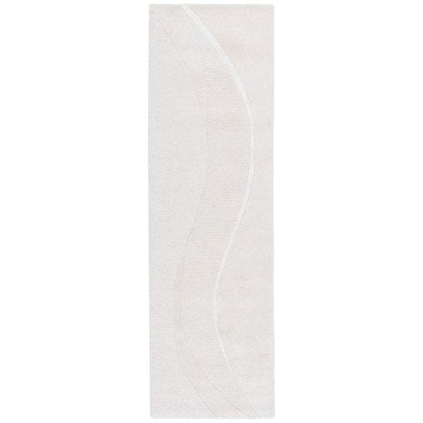 SAFAVIEH Fifth Avenue 2 ft. x 8 ft. Ivory Solid Wavy Runner Rug FTV452A ...