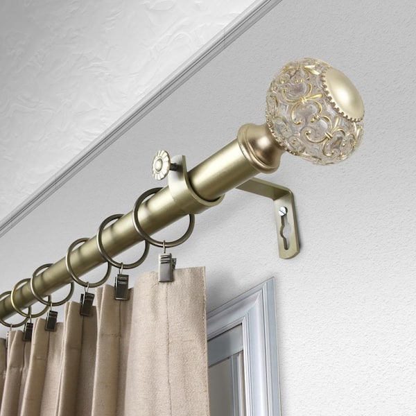 Project Source 36-in to 54-in Bronze Steel Bay Window Curtain Rod