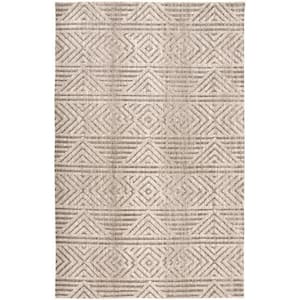 Tan Ivory and Brown 2 ft. x 3 ft. Geometric Area Rug
