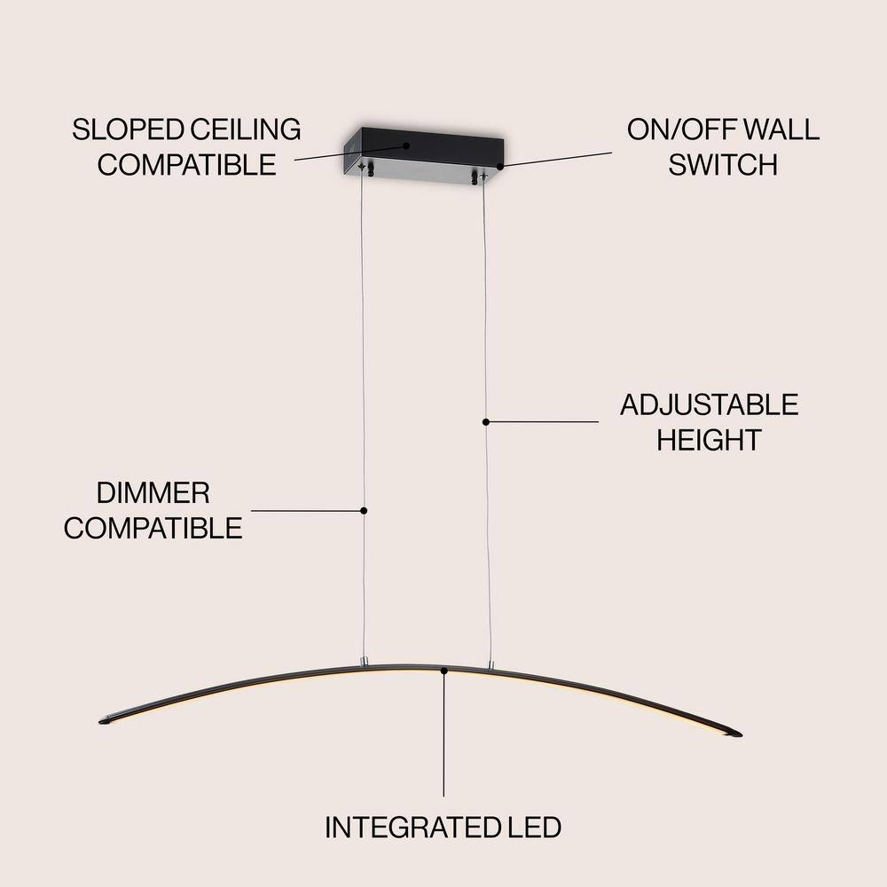 Roxanna 41.5" Black LED Linear Pendant Light