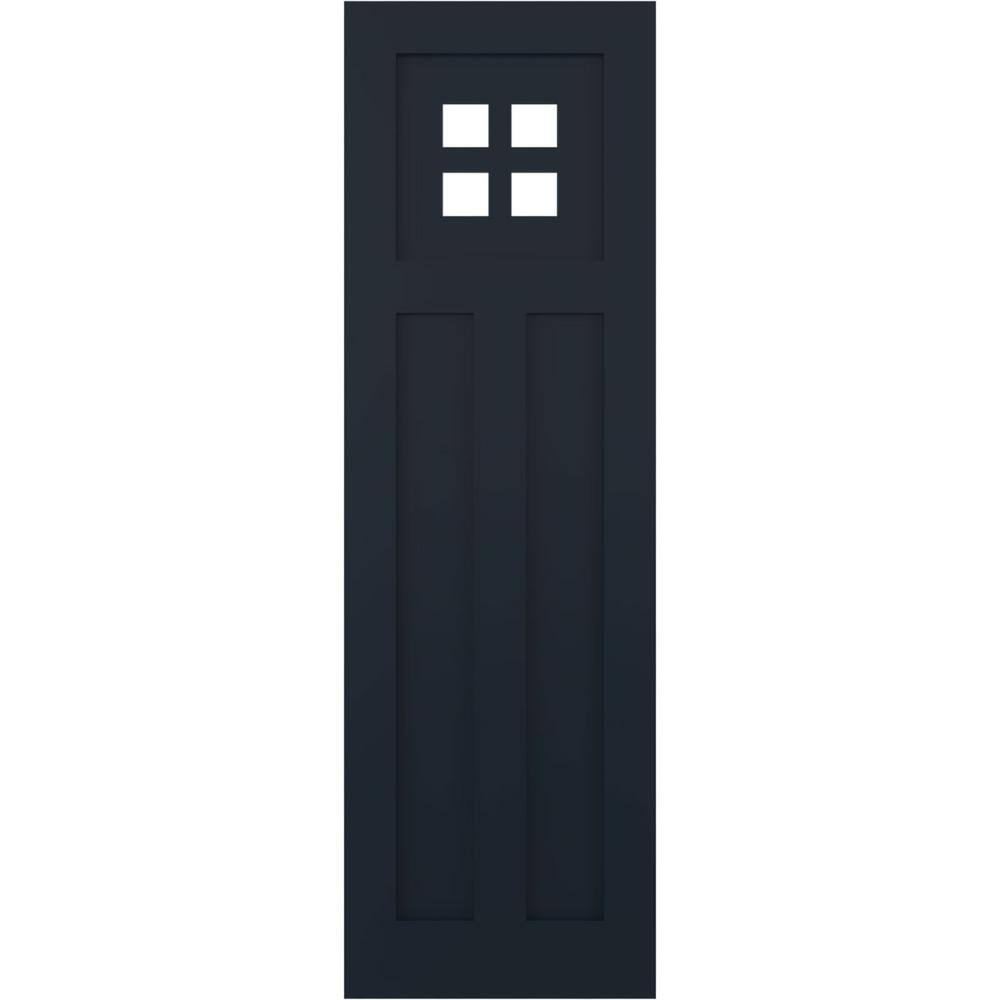True Fit 18 in. x 48 in. Flat Panel PVC San Antonio Mission Style Fixed Mount Shutters, Starless Night Blue (Per Pair) price history on PriceWatchPro