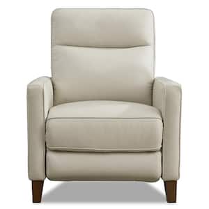 Ashby Vanilla Leather Standard Recliner with Adjustable Headrest