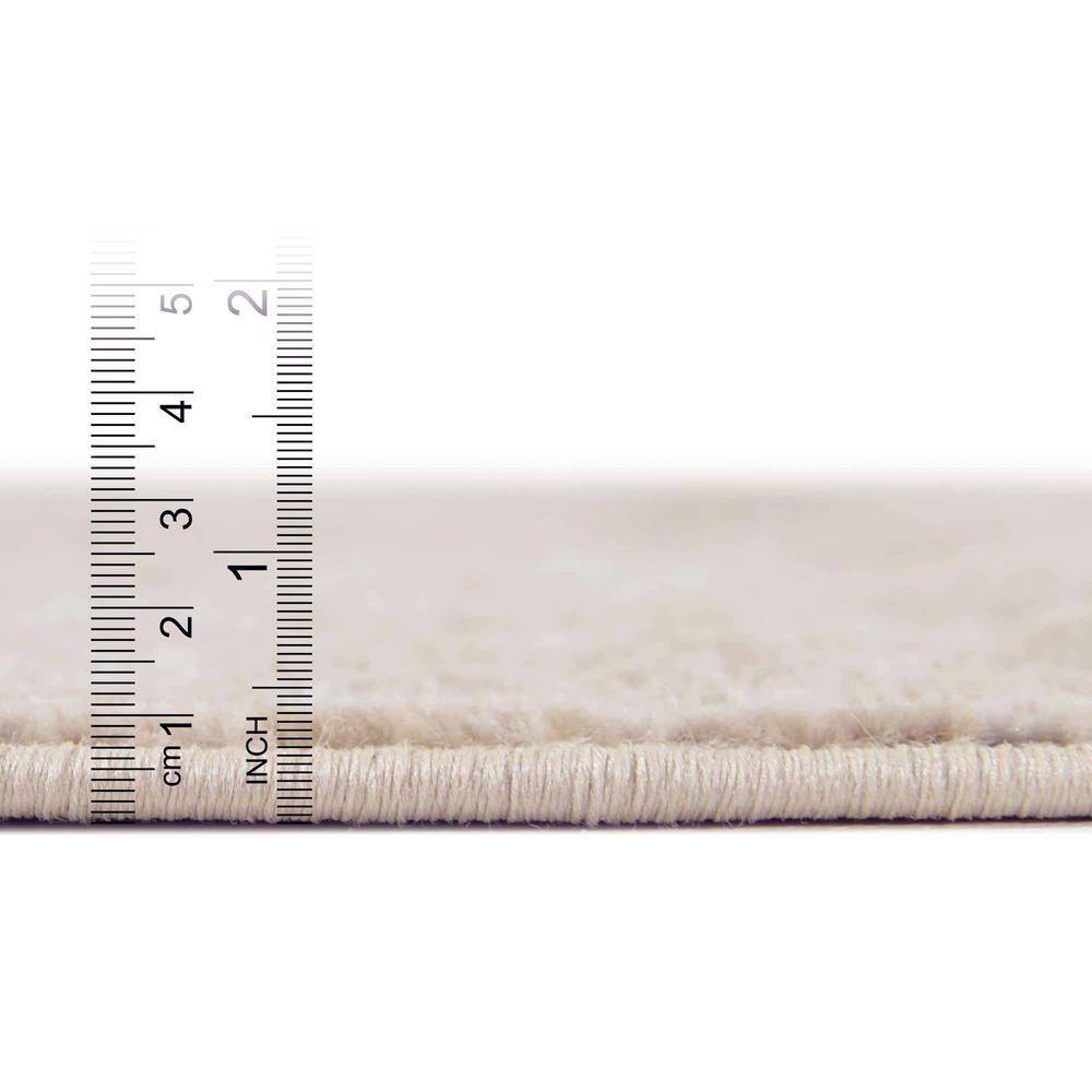 Serene Ivory Abstract 6' Indoor Runner Rug with Stain-Resistant Finish