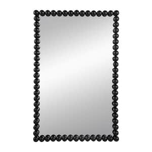 24 in. W x 36 in. H Wood Black Vanity Mirror