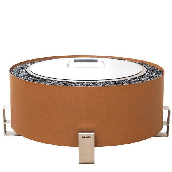 Breeo Luxeve Earth Rust with Crystal Clear Glass Outdoor Smokeless Fire