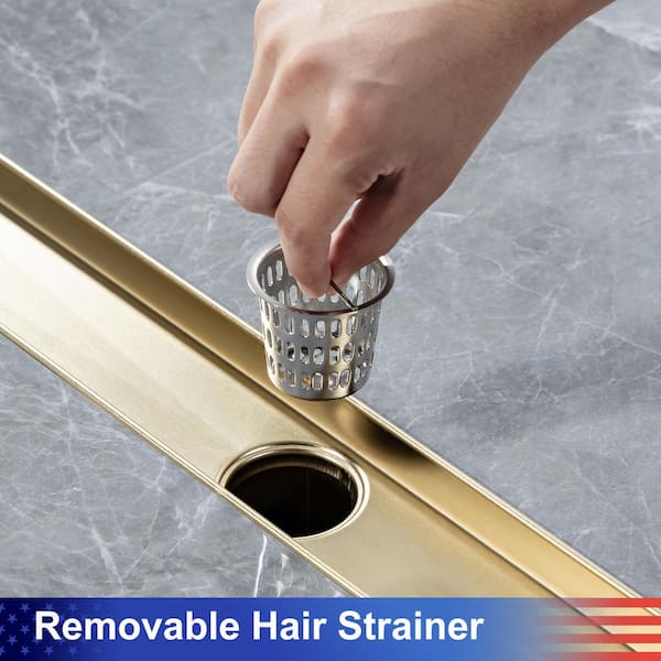 Hygienic low profile floor drains removable cup-shaped in stainless steel