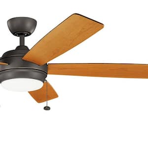 Starkk 60 in. Indoor Olde Bronze Downrod Mount Ceiling Fan with Integrated LED with Pull Chain