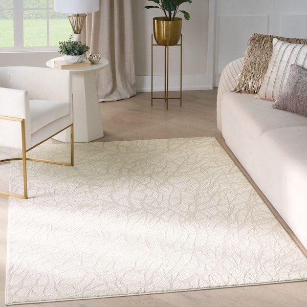 Desire Beige 5 ft. x 7 ft. Abstract Contemporary Area Rug