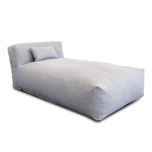 Unbranded 1.8 m Outdoor Patio Chaise Lounges, Plastic Bean Couch with Foam Filling for Lazy Summer Days, Gray, Water-Resistant