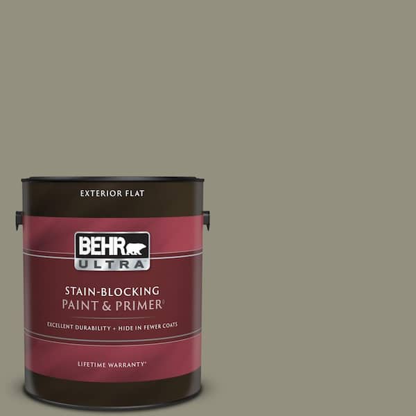 BEHR ULTRA 1 gal. #N350-5 Muted Sage Flat Exterior Paint & Primer