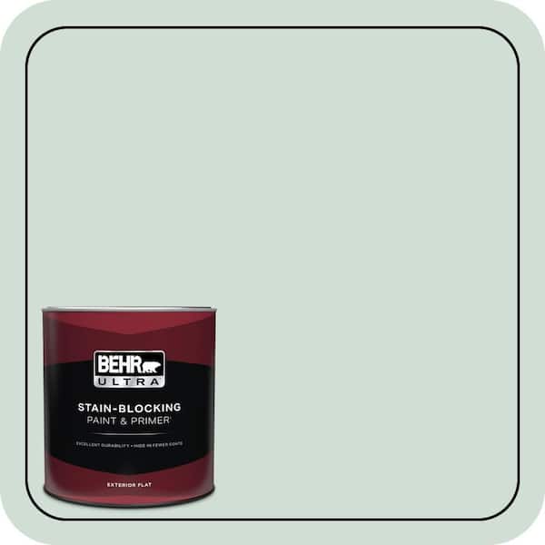 BEHR ULTRA 1 qt. #ECC-65-1 Aruba Aqua Flat Exterior Paint & Primer