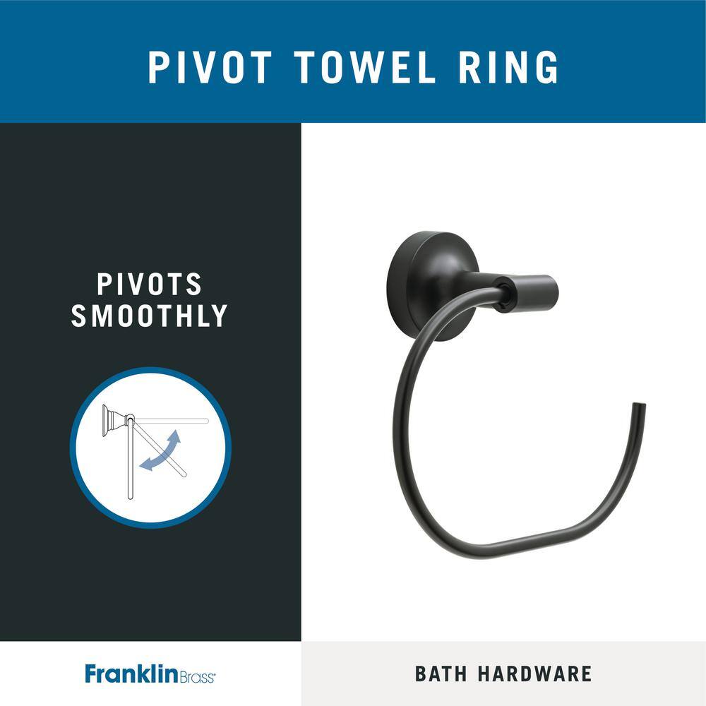 Matte Black Circular Wall Mounted Towel Ring