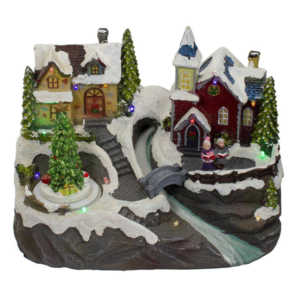 Northlight 9 in. Lighted and Animated Christmas Village Scene With a Moving Christmas Tree 34315278 - The Home Depot Northlight 9 in. Lighted and Animated Christmas Village Scene With a Moving Christmas Tree 34315278 - The Home Depot