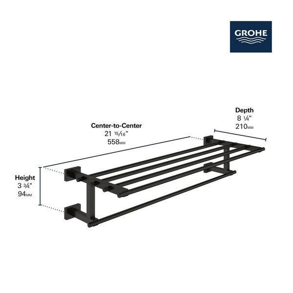 GROHE Essentials Cube 23-5/8 in. Multi Towel Bar in Chrome