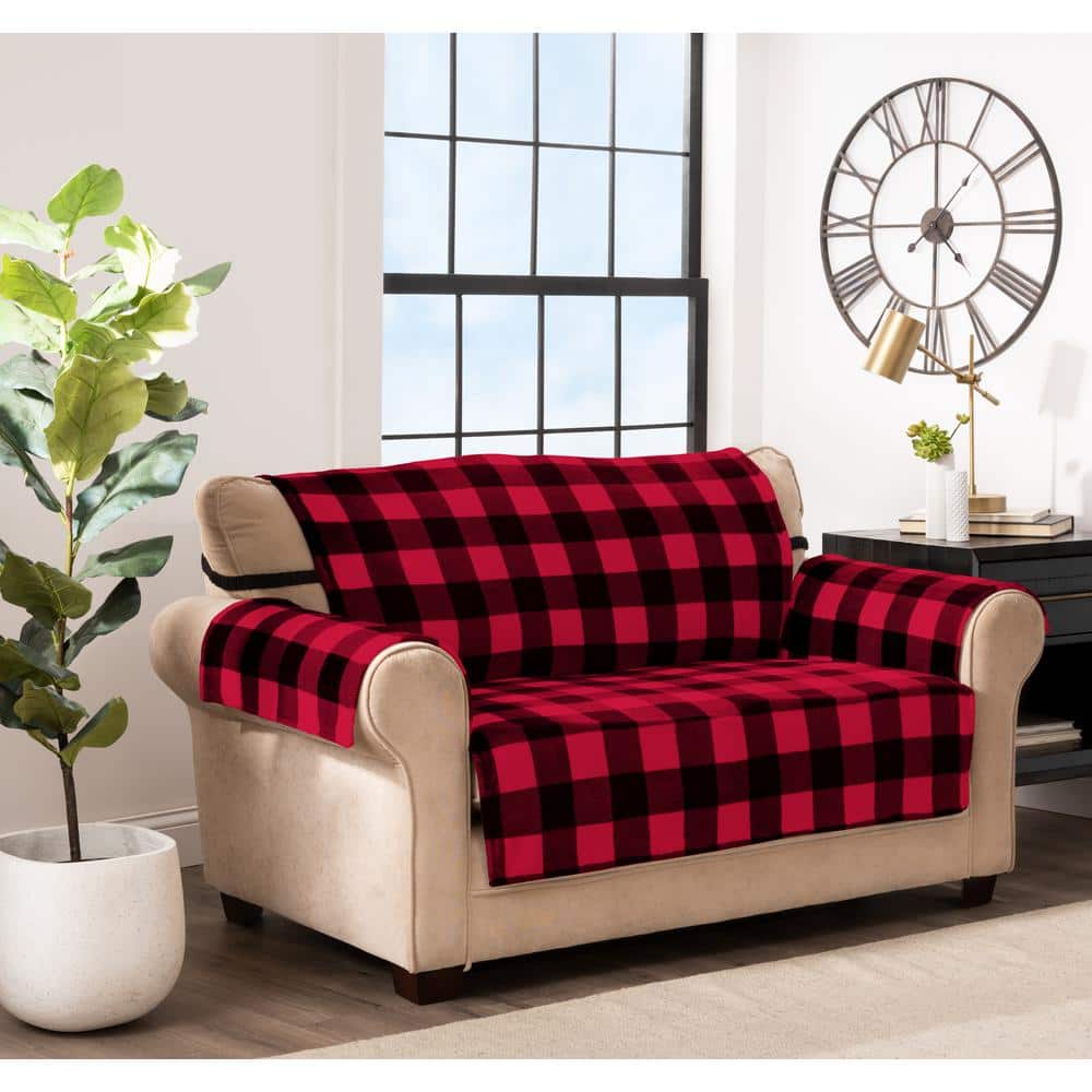 Innovative Textile Solutions Franklin Black and Red Loveseat Furniture Cover  9876LOVBlack/Red - The Home Depot