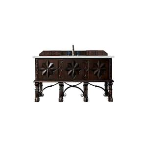 Balmoral 60 in. W x 23.5 in. D x 34 in. H Bathroom Vanity in Antique Walnut with Ethereal Noctis Quartz Top