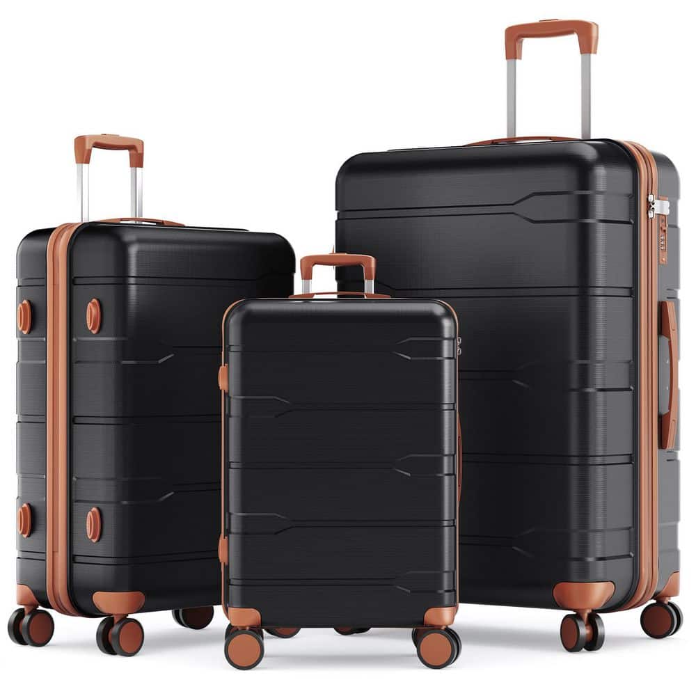 3-Piece Hardshell Luggage Set with TSA Lock, YKK Zippers, Aluminum Handle & Spinner Wheels, Durable PC+ABS Suitcases