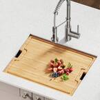 KRAUS Workstation Kitchen Sink 16in Solid Bamboo Cutting Board KCB-WS104BB  - The Home Depot