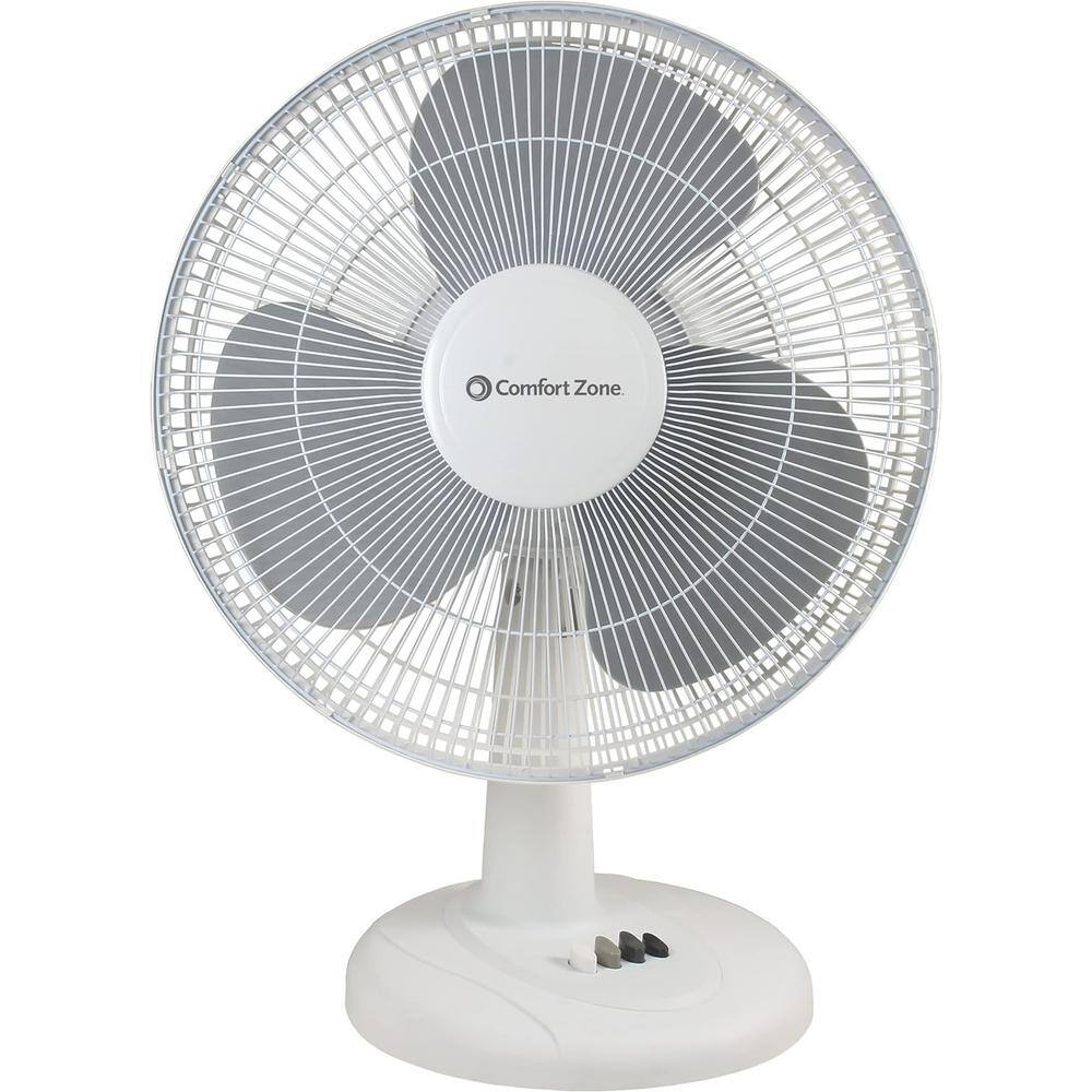 17 in. 3 Speed Oscillating Table Fan with Adjustable Tilt, Convenient Push 