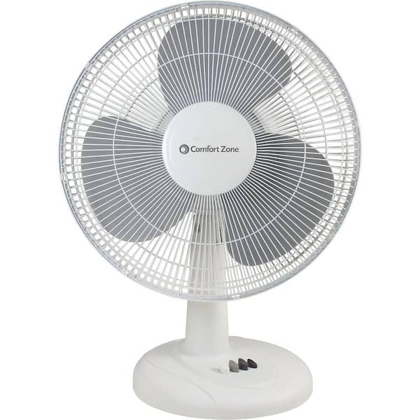 Adrinfly 17 in. 3 Speed Oscillating Table Fan with Adjustable Tilt, Convenient Push Button Controls, White