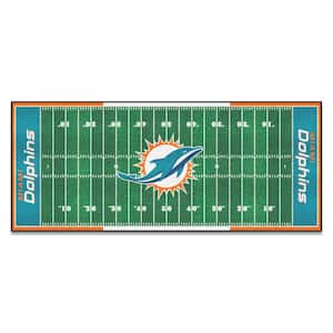 Miami Dolphins 3 ft. x 6 ft. Football Field Rug Runner Rug