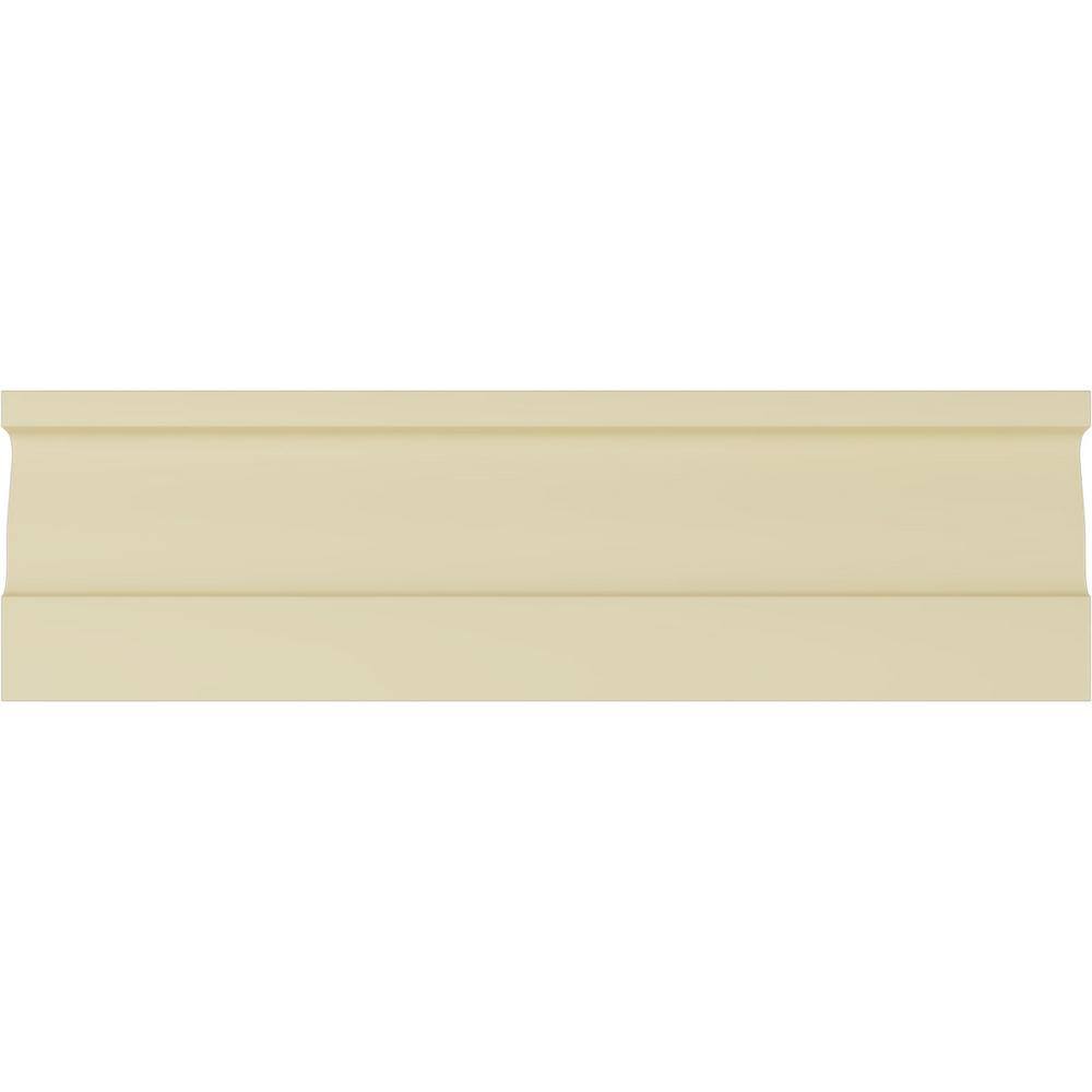 Primed White Polyurethane Crown Moulding with Geometric Design