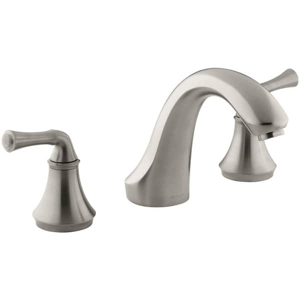 KOHLER Forte 8 in. 2-Handle Bath-Mount/Deck-Mount Bathroom Faucet Trim Kit in Brushed Chrome (Valve Not Included)