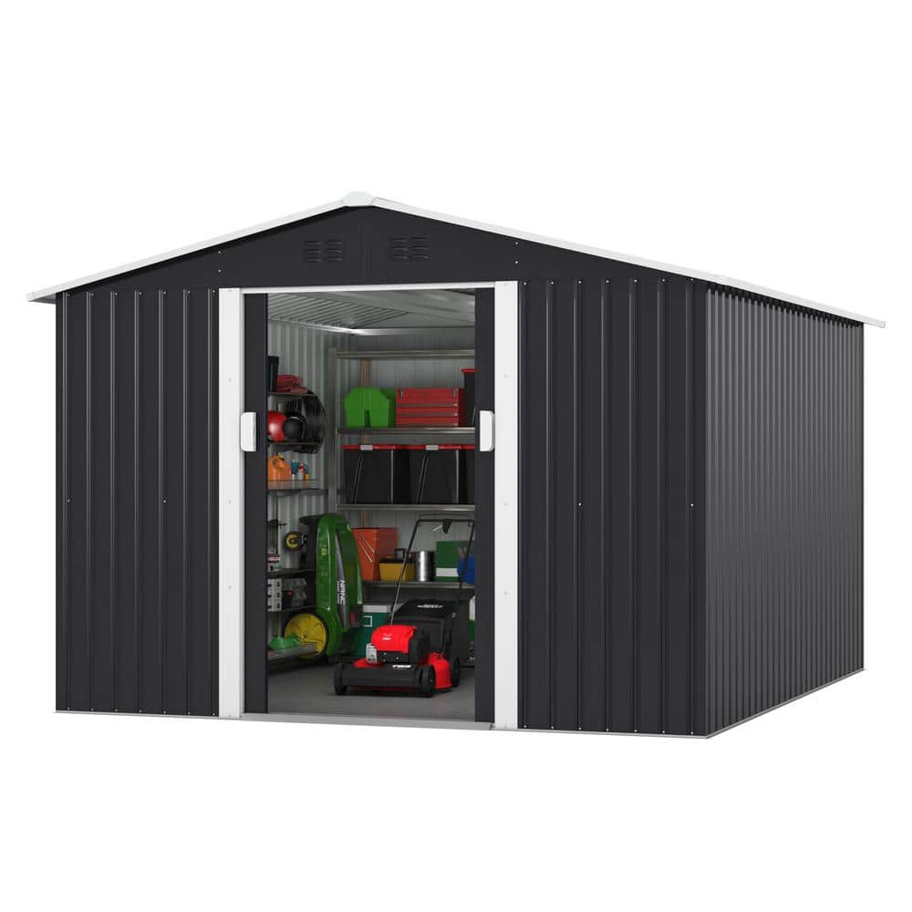 JAXPETY 9.1 ft. W x 10.3 ft. D Outdoor Metal Storage Shed