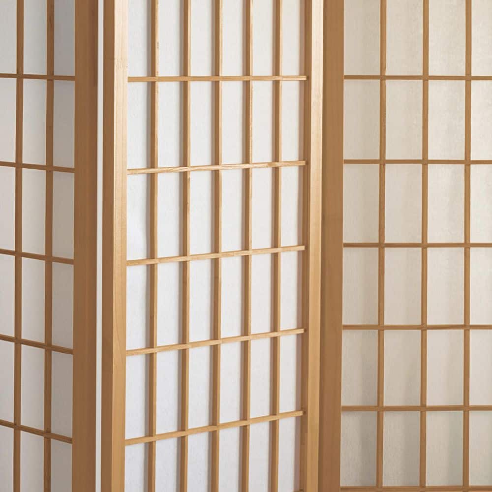 Natural 5-Panel Shoji Screen Room Divider