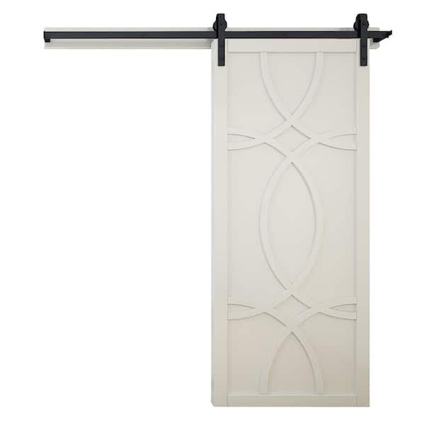 VeryCustom 42 in. x 84 in. Hollywood Primed Wood Sliding Barn Door with Hardware Kit